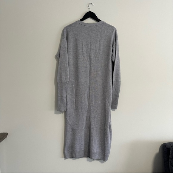 Wilfred Aritzia Merino Wool Grey Utopia Knit Button Front Dress Small - Picture 11 of 11
